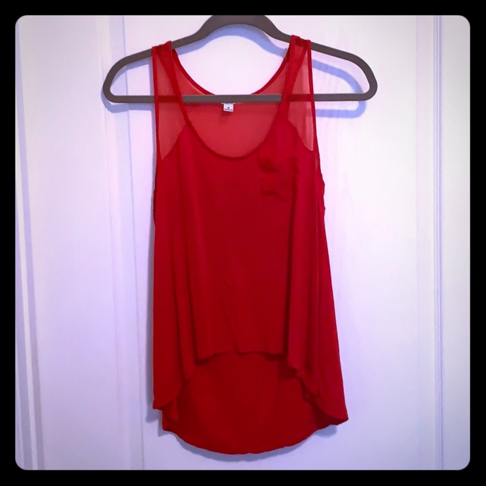 Guess red tank with front side pocket